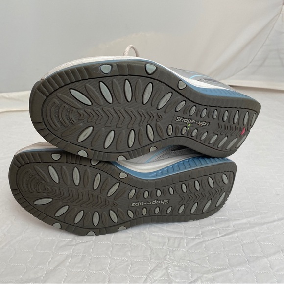 Skechers Shape-Ups silver gray and blue fitness sneakers 9.5 - Picture 7 of 10
